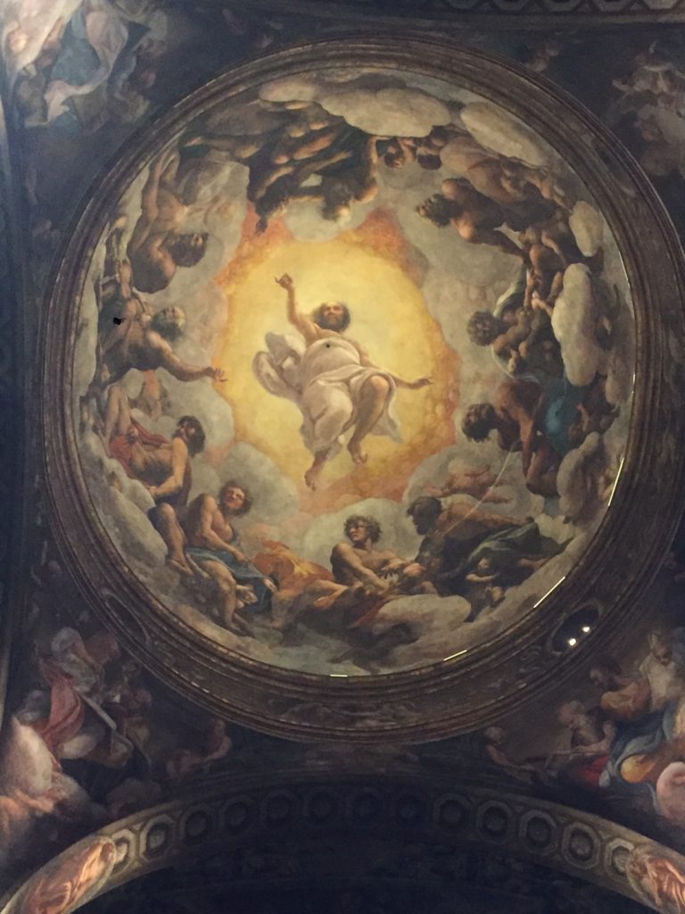 La cupola di San giovanni a Parma con gli affreschi del Correggio